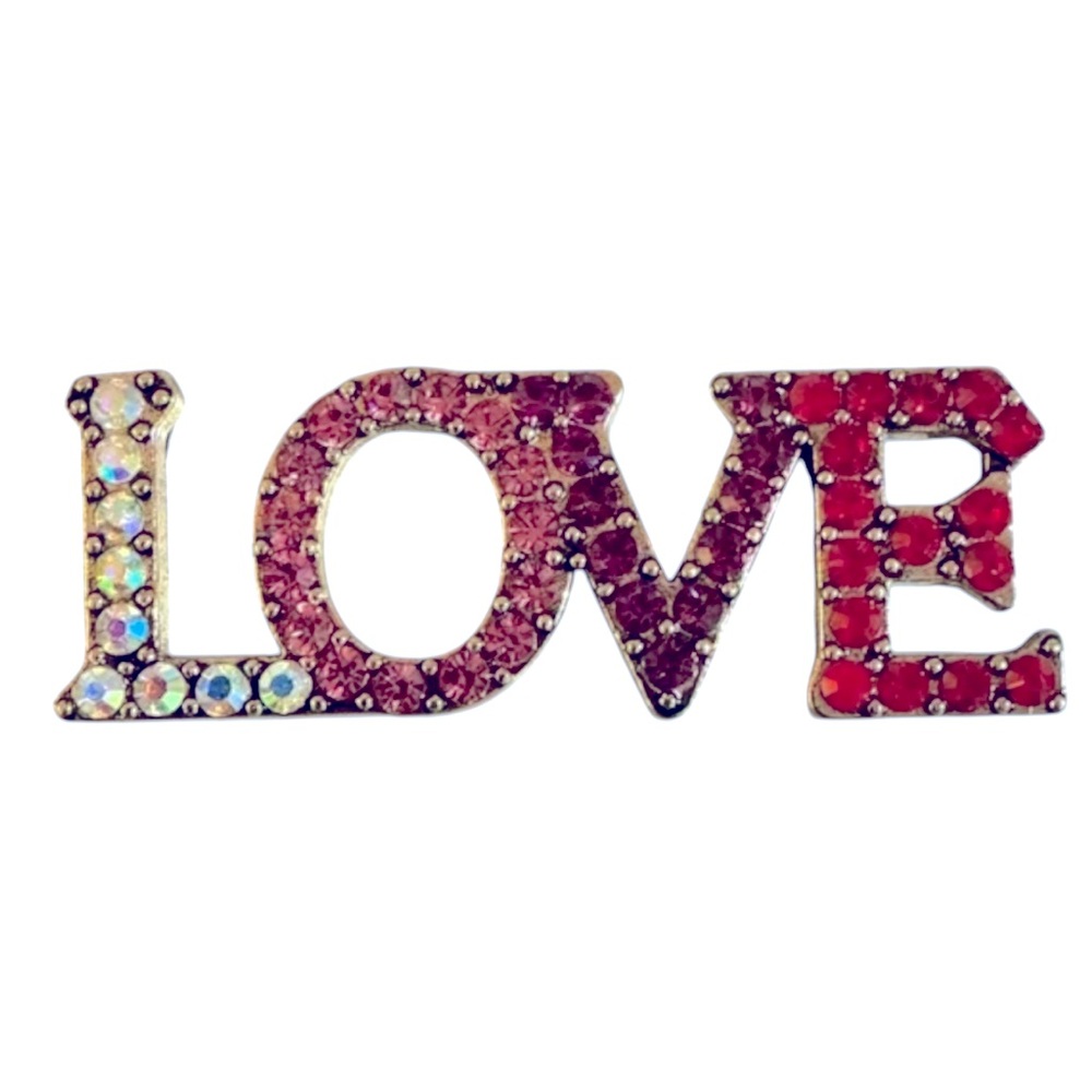 Iridescent Love Brooch, Lapel Pin, for Jackets, Blazers, Hat, Backpack,